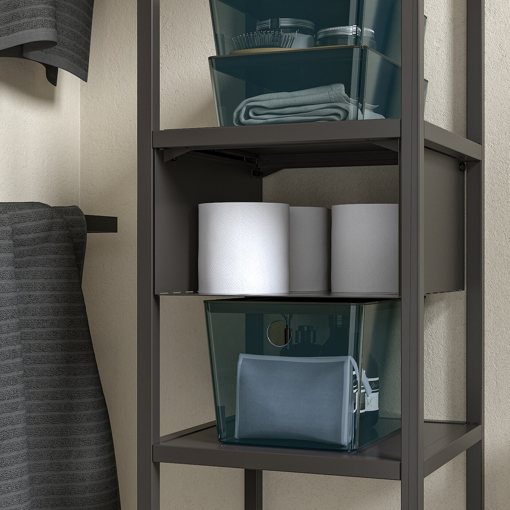 Коробка с крышкой IKEA KUGGIS (КУГГИС), Черный, 18x26x15 см