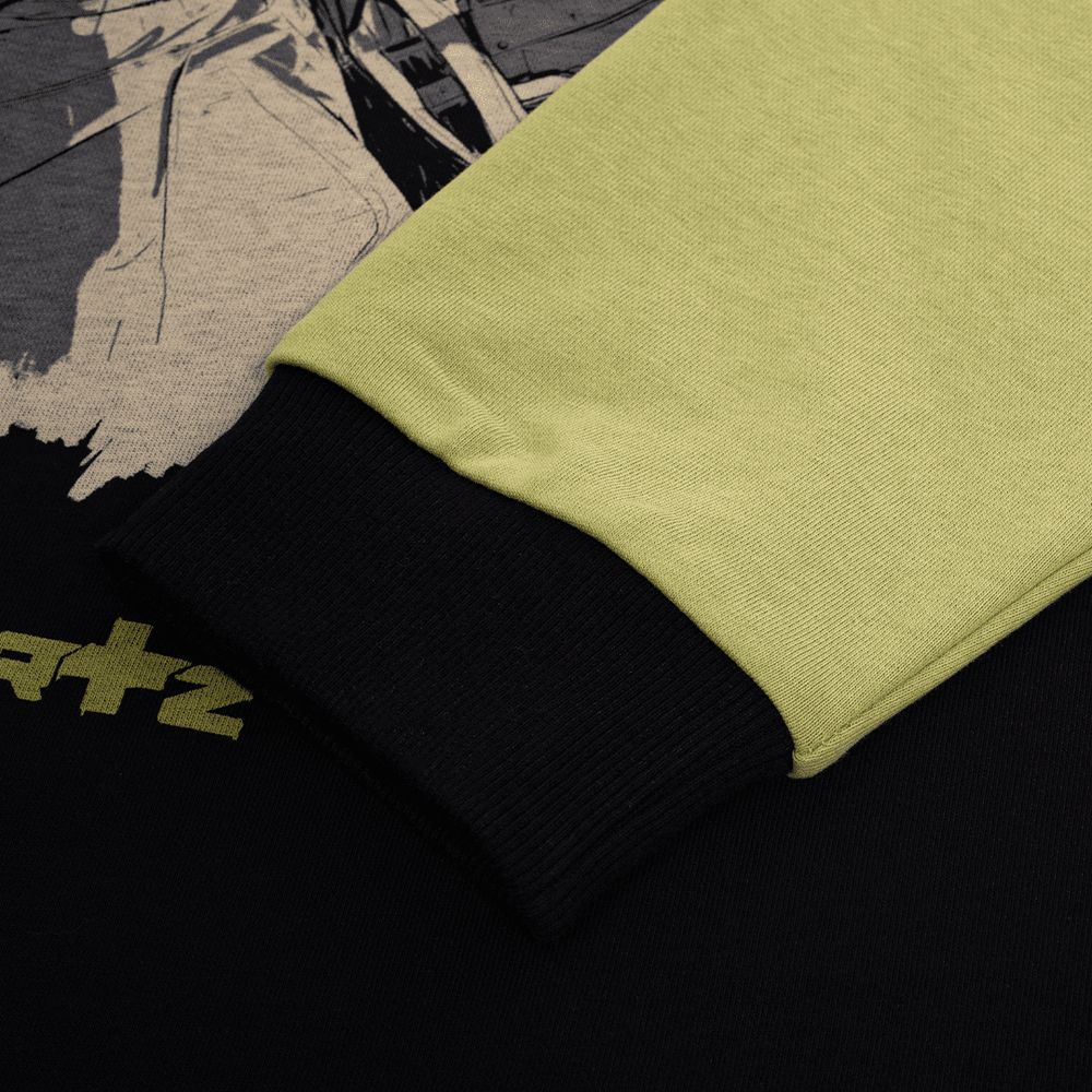 Лонгслив Heartz Sequence Black/sage Color-block Kimono черный