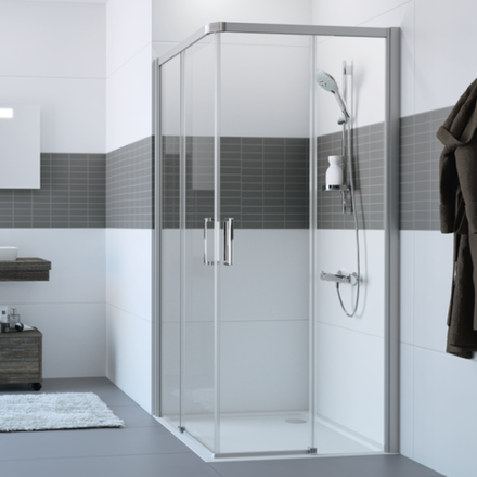 Душевое ограждение Huppe Classics 2 1000x1000x1900, стекло прозрачное, профиль блестящее серебро C20104 069 321