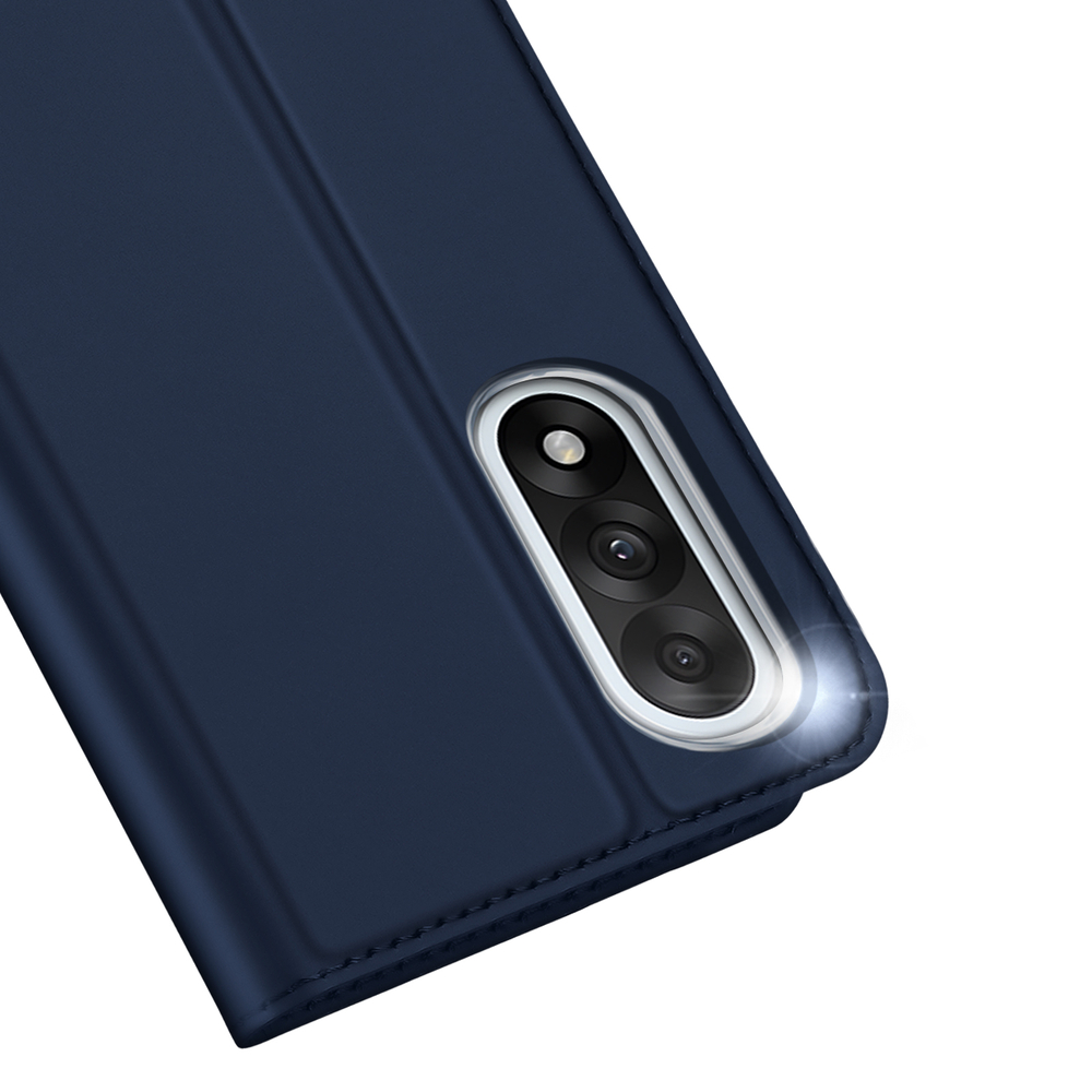 Чехол книжка из PU кожи синего цвета от Dux Ducis для OnePlus Nord 5 и Ace 5 Ultra, серия Skin Pro Series
