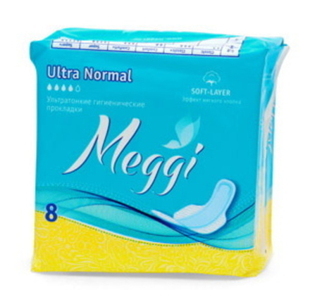 Гигиенические прокладки "Meggi Ultra Normal" 8шт. Meggi