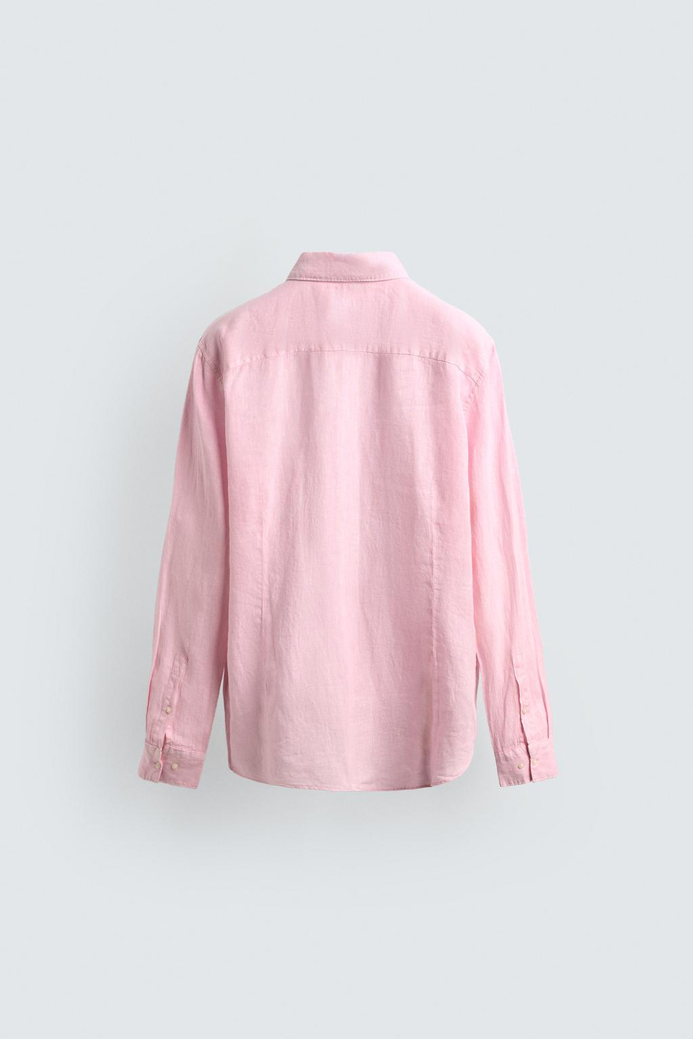 ZARA РУБАШКА REGULAR FIT ИЗ 100% ЛЬНА, РОЗОВЫЙ