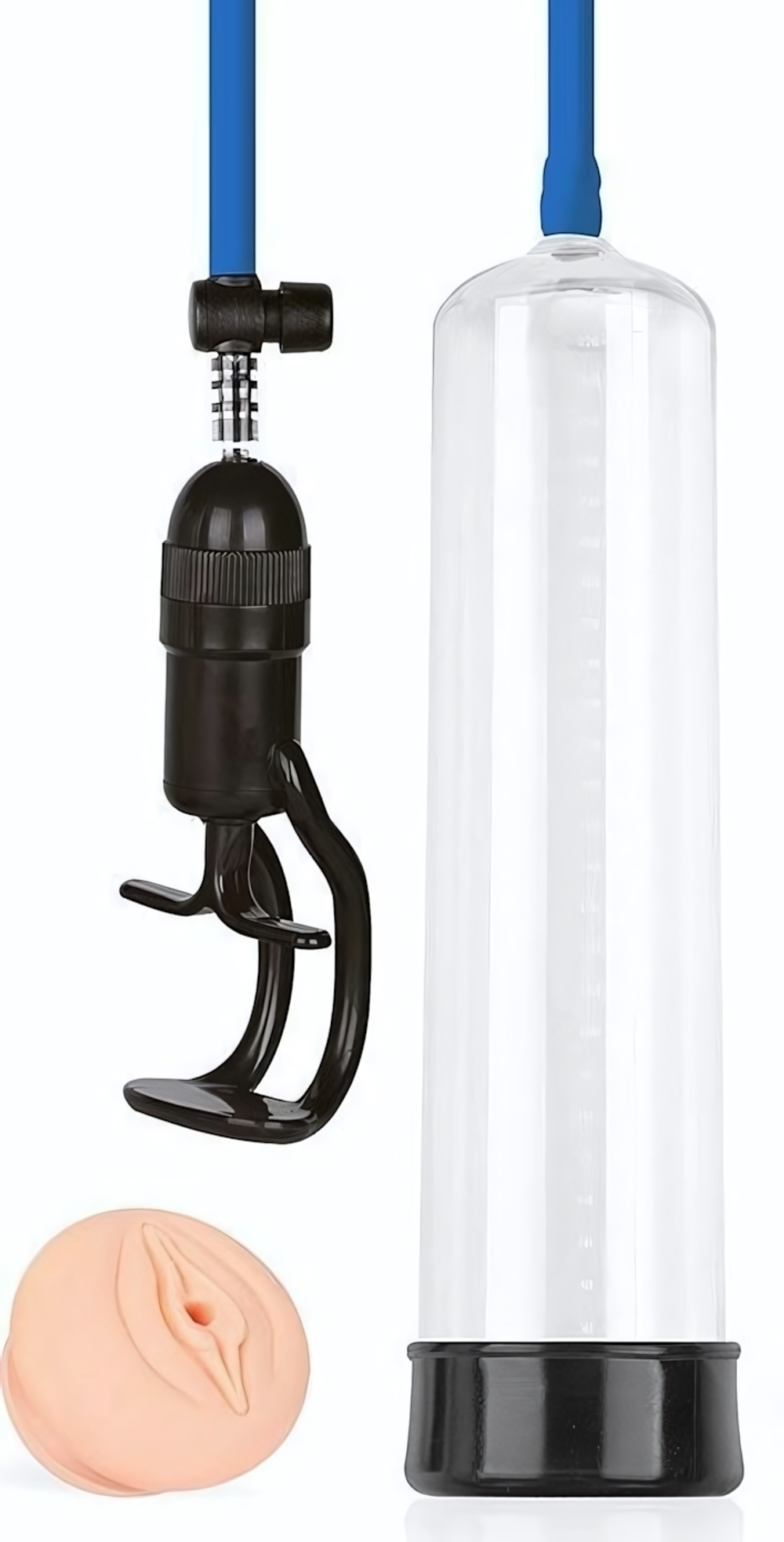 Прозрачная вакуумная помпа Sex Expert с насадкой-вагиной (Цвет: прозрачный)