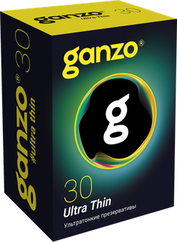 Презервативы Ganzo Ultra thin, ультратонкие, латекс, 18 см, 30 шт
