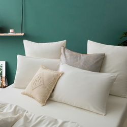 Комплект постельного белья Однотонный Сатин «Молочный фарфор»