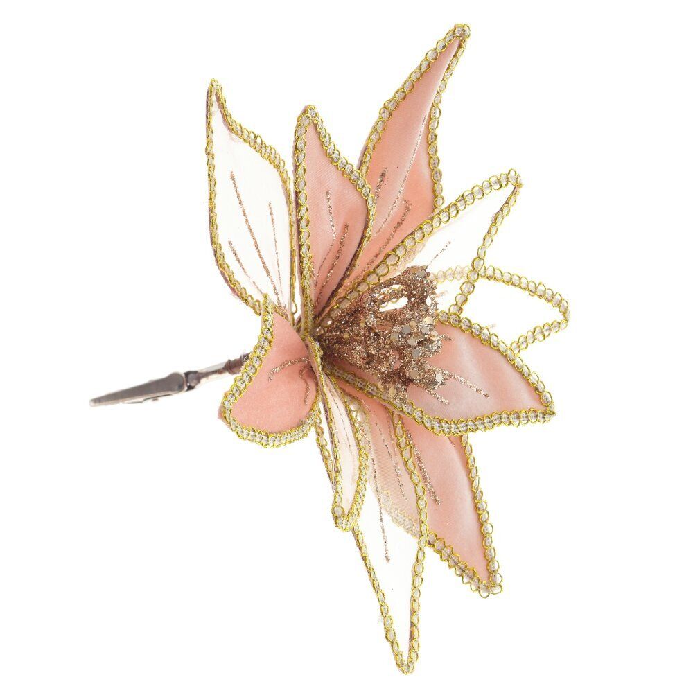 GAEM Цветок искусственный "Пуансеттия" (на клипсе), L23 W23 H12 см