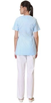 Блуза женская "Сириус-Джулия" (голубой/белый)