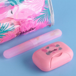 4274616 Набор в косметичке "Tropical Paradise", мыльница, мочалка, футляр для зубной щётки