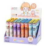 Ручка шариковая, автоматическая, 10в1, Odemei, 10-ти цветная, серия "ДЕВОЧКА", с резиновой фигуркой, 40 шт