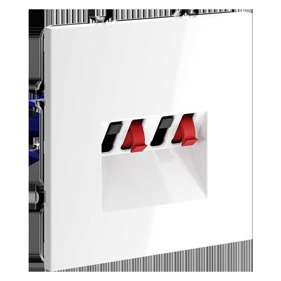 Розетка акустическая встраиваемая Voltum S70 4-местная, (белый глянцевый) VLS060301