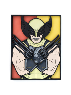 3D картина по номерам из дерева Росомаха (Wolverine) Marvel (Марвел) SamCraft подарочный набор для творчества, многослойное панно из дерева для раскрашивания и сборки, супергерой комиксов и фильмов
