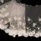 Вышивка на сетке серебристый пион/ромашки (левая) 22 см