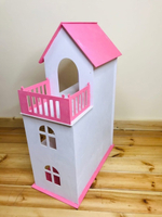Домик для кукол 3-х этажный БОЛЬШОЙ ДЕРЕВЯННЫЙ окрашенный