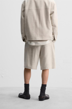 ZARA X NANUSHKA ШОРТЫ-БЕРМУДЫ, ЭКРЮ