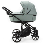 Детская коляска Adamex Zico Deluxe New 2 в 1 ZN-SA20 (СЕРО-ЗЕЛЕНАЯ КОЖА)