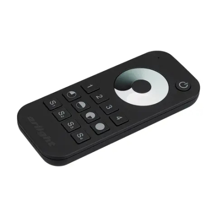 Пульт SMART-R24-DIM Black (4 зоны, 2.4G) (Arlight, IP20 Пластик, 5 лет) 023475