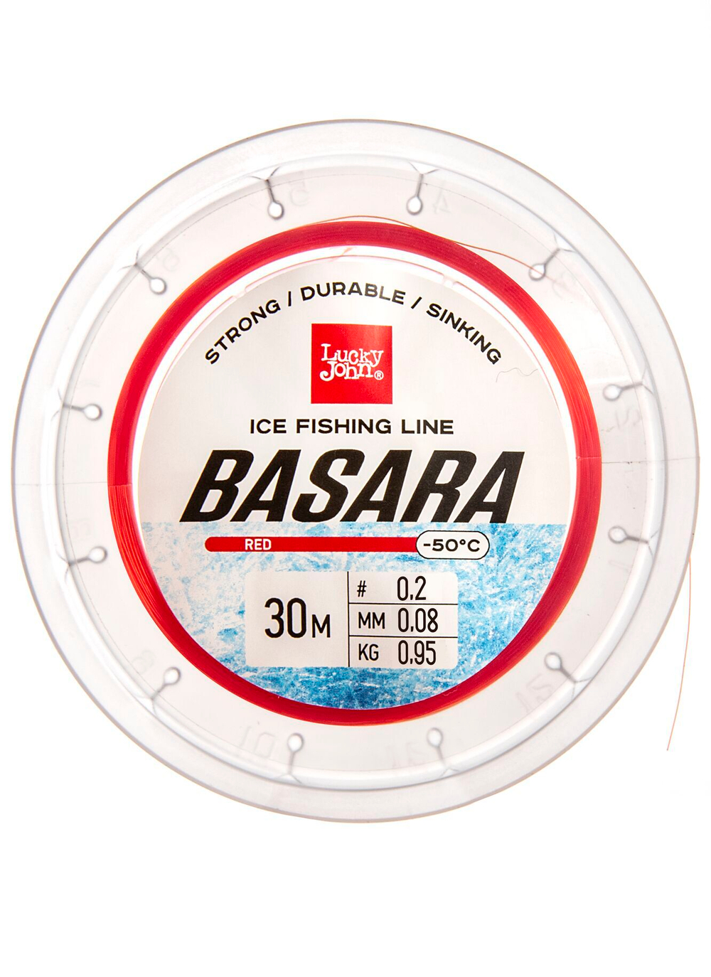 Леска монофильная зимняя Lucky John BASARA Red 30м, 0.08мм