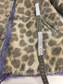 Дубленка с принтом 46-48 размер