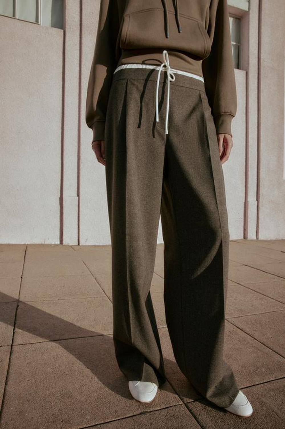 ZARA БРЮКИ С ШИРОКИМ ДВОЙНЫМ ПОЯСОМ, МОККО