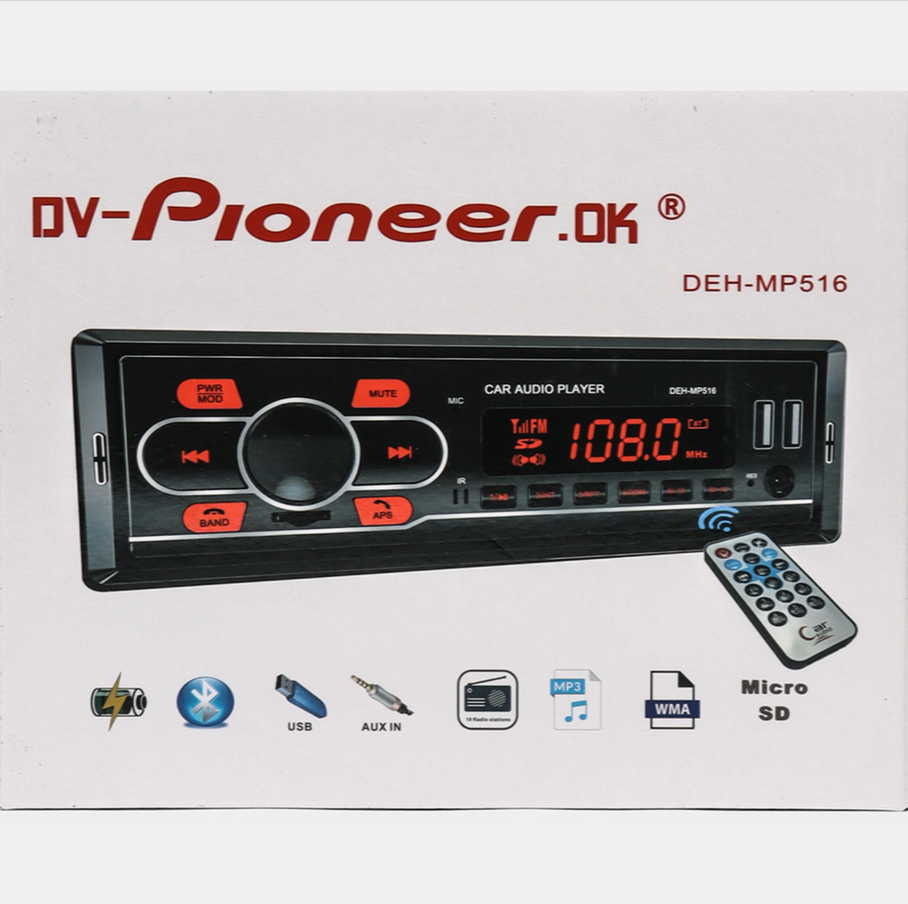 Автомагнитола FM/BT/USB/TFplayer DV-pioneer.OK DEH-MP516