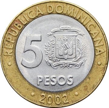 5 песо 2002 Доминикана