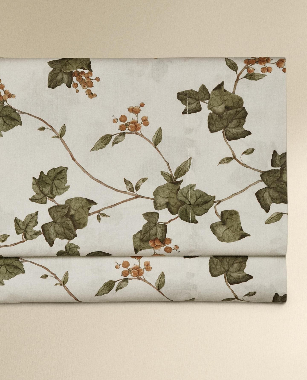 Zara Home - Простыня с изображением листьев, белый, 160x280 см