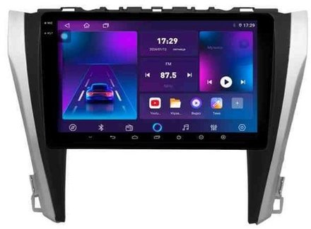 Магнитола для Toyota Camry 55 2014-2018 (рамка серебро) - Parafar PF466T2LUX1RN2K на Android 13, QLED+2K, ТОП процессор, 4Гб+32Гб, CarPlay, 4G SIM-слот