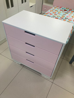 Комод Облако с 4 ящиками МДФ белый/орхидея