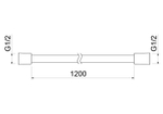 AQ2104BG шланг для душа 120 см ПВХ, шлиф. золото