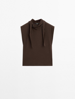 Massimo Dutti Топ без рукавов, коричневый