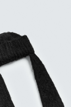 ZARA HARRY LAMBERT X DISNEY ТРИКОТАЖНАЯ ШАПКА С УШАМИ GOOFY, ЧЕРНЫЙ