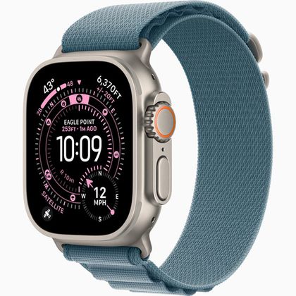 Apple Watch Ultra 3 GPS + Cellular 49mm Natural Titanium Case with Light Blue Alpine Loop