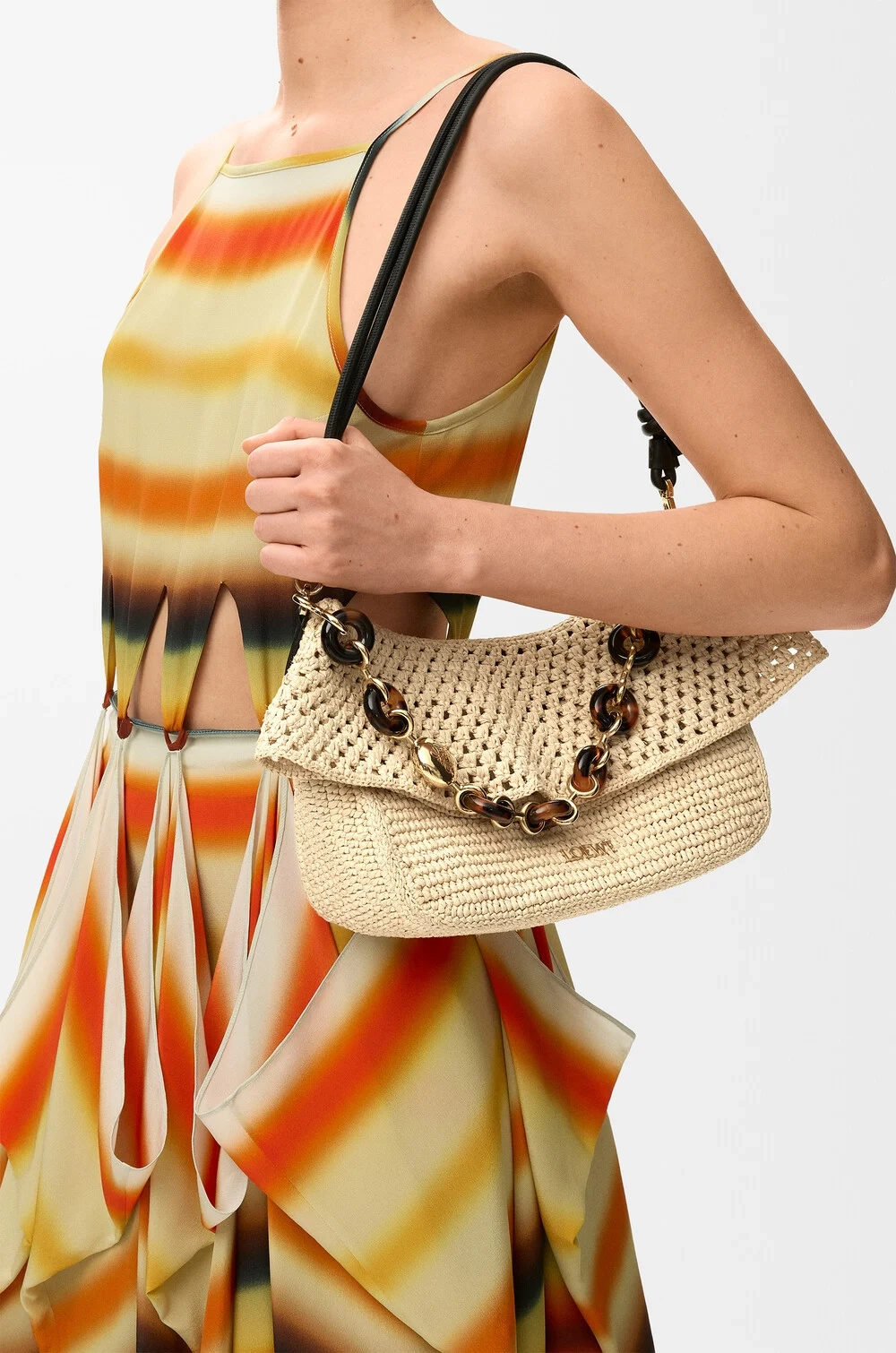 Loewe Средняя сумка Ola, связанная крючком, натуральный
