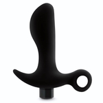 Черный анальный вибратор Silicone Vibrating Prostate Massager 01 - 10,8 см. (Цвет: черный)