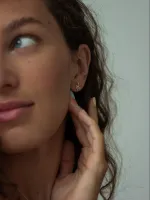 Серьги-пусеты Змейка