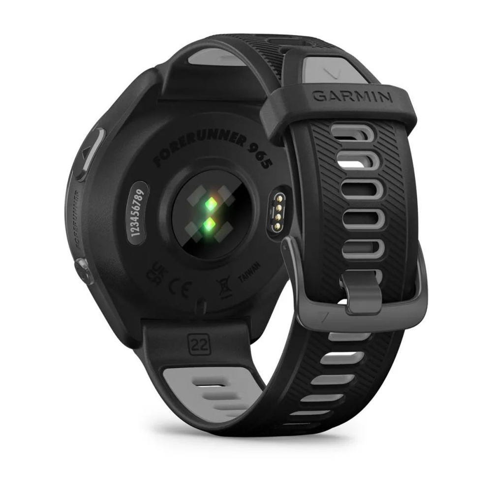 Смарт часы Garmin Forerunner 965 черные, темно-серый DLC титановый безель, с черным ремешком