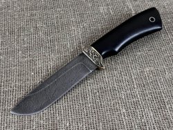 Нож "Корсар", дамасская сталь, рукоять черный граб мореный