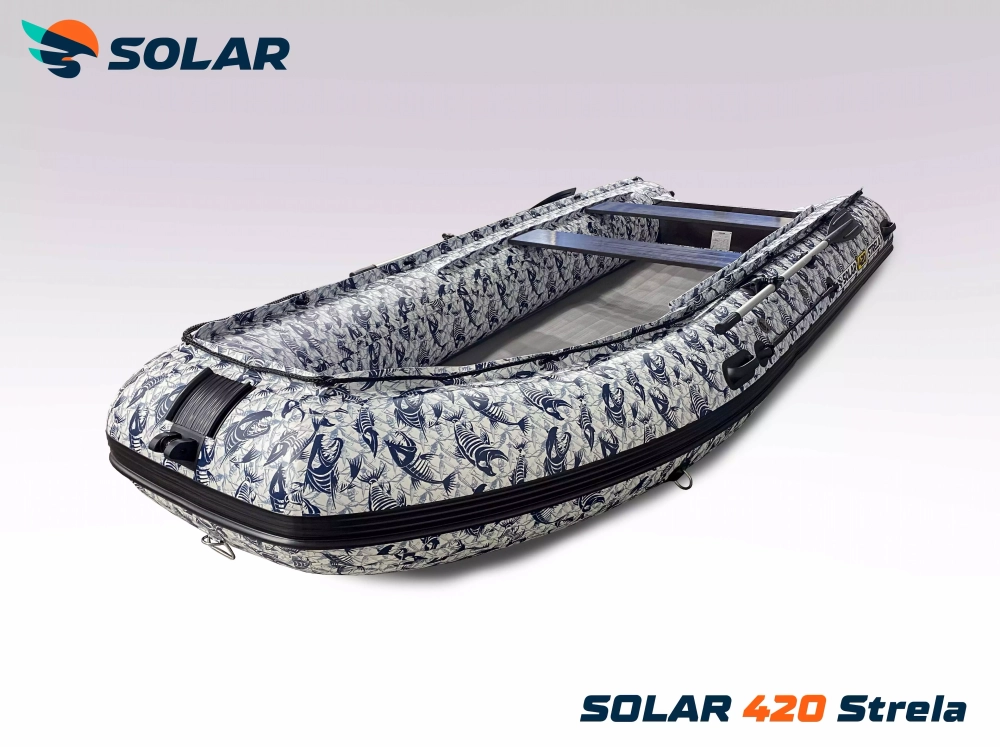 Лодка надувная моторная solar-420 strela jet tunnel