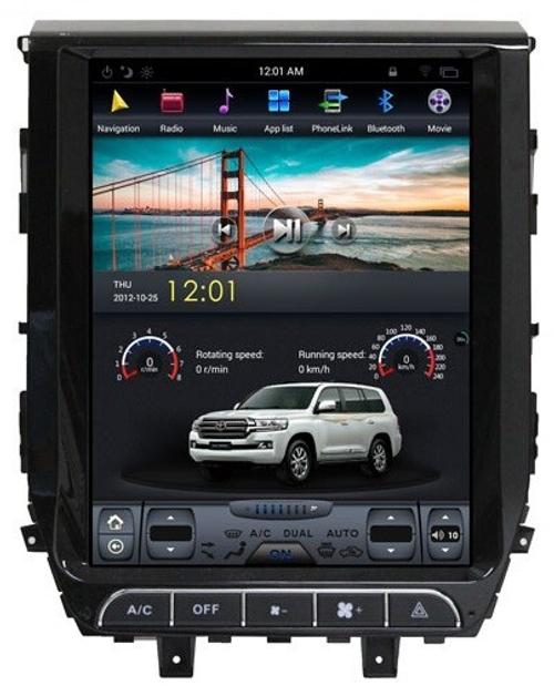 Магнитола для Toyota Land Cruiser 200 2015-2021 (без JBL) - Kuberg ZF-1205-Q6 вертикальный экран в стиле "Тесла" на Android 11, CarPlay, 4G SIM-слот