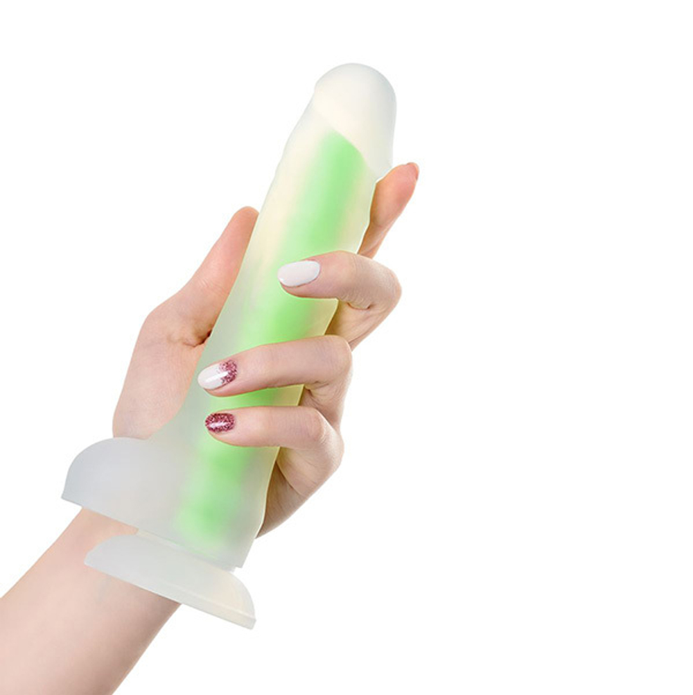 Прозрачно-зеленый светящийся в темноте фаллоимитатор 20см ToyFa Beyond Wade Glow 872006