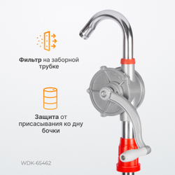 WDK-65462 Насос роторный с ручным приводом. Высота  всасывающей трубки 1060 мм
