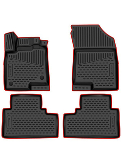 Коврики в салон для HAVAL Jolion 2021-, 2WD, 4шт. (красный кант, полиуретан) KANT.ELEM3DAN0015210K.RD