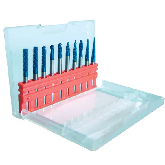 Набор борфрез с покрытием Blue-Tec из 10 шт., Karnasch, арт. 11.4904