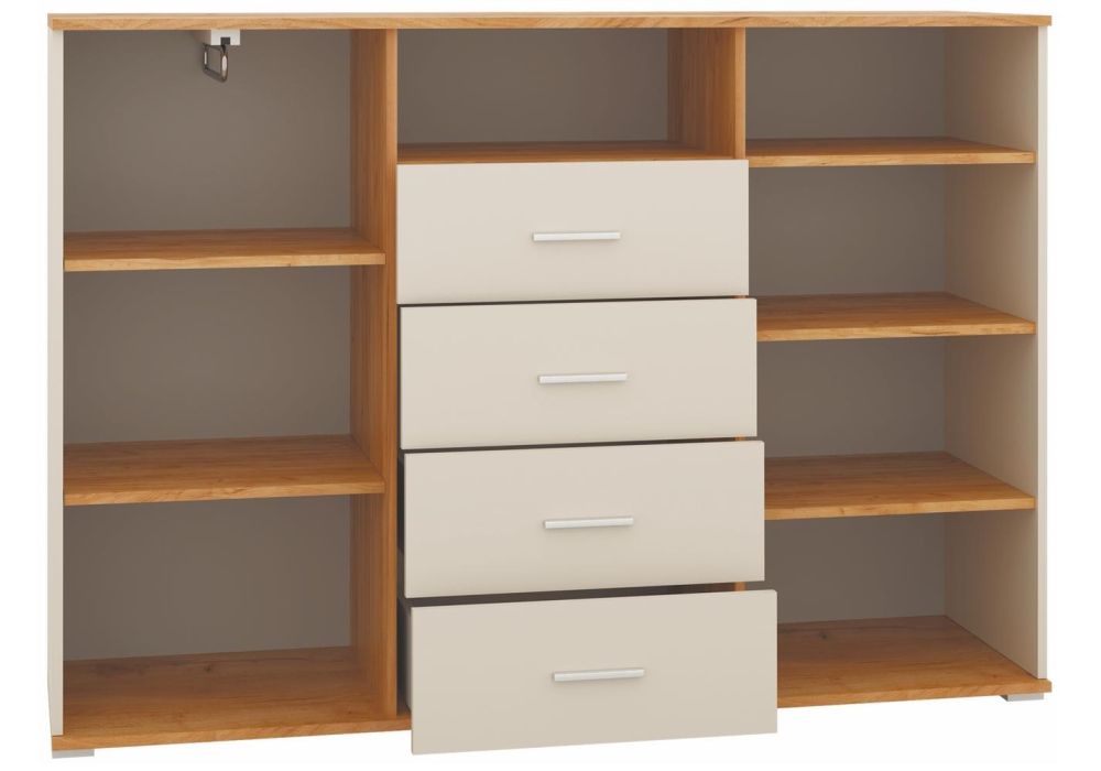 Комод Кассандра 154 дуб крафт золотой / кашемир