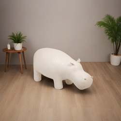 Банкетка Пуф Бегемот Белый средний