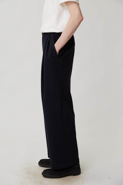 Брюки мужские со складками из шерсти в полоску