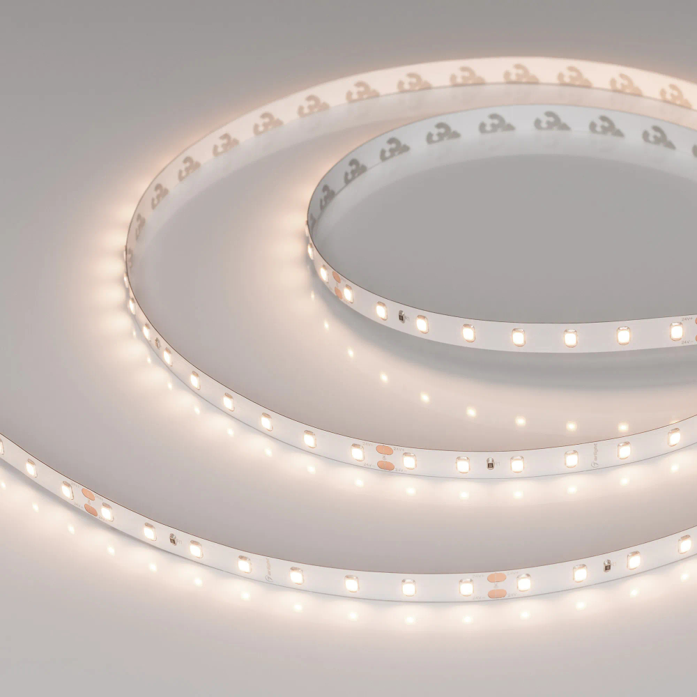 Светодиодная лента RT-A80-8mm 24V Warm3500 (6 W/m, IP20, 2835, 5m) (Arlight, Открытый) 028525(2)