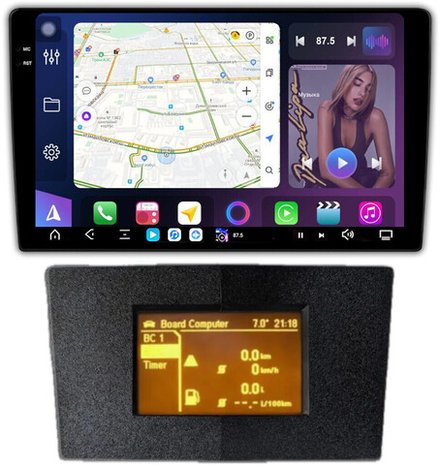 Магнитола для Opel Astra H (перенос БК вниз, черная) - FarCar GX9-7382B монитор 9.5" 2K QLED на Android 14, TS20, 6+128Гб, CarPlay, 4G SIM-слот