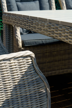 Обеденный стол  из искусственного ротанга ВЕНЕЦИЯ 230 (серый)