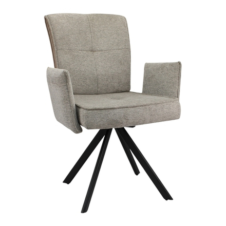 Стул поворотный "Понсо 360" (арт. 115П8), велюр Сиерра 04 латте, ножка профильная черная